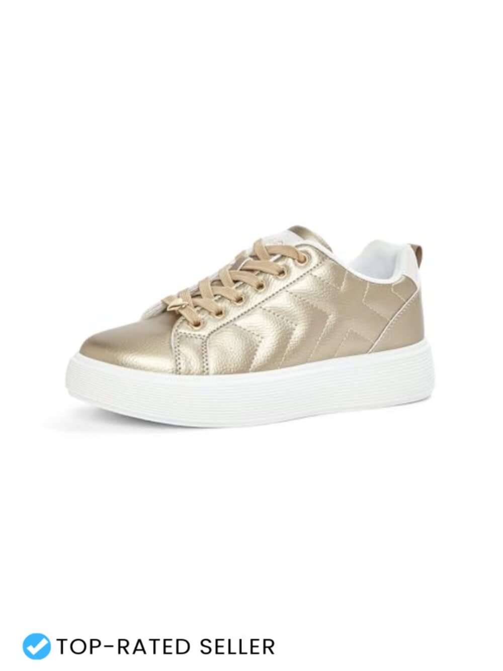 Synthetic Leather Platform Sneakers Casual Lace-Up Shoes